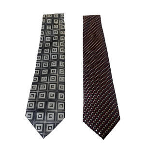 Alexander Julian Men's Geometric Ties Red Black Lot 2